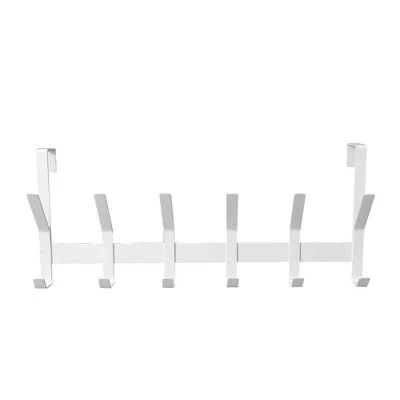 Heavy Duty Over The Door 6 Hooks Rail Matte White - Brightroom™ 3 Heavy Duty Over The Door 6 Hooks Rail Matte White - Brightroom™