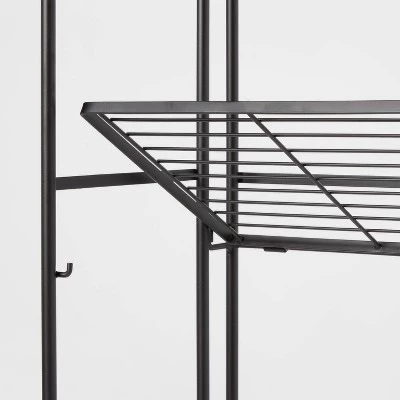 Folding 5 Shelf Narrow Black - Brightroom™ 4 Folding 5 Shelf Narrow Black - Brightroom™ - Image 2