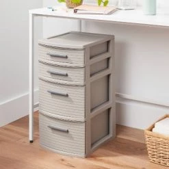 4 Drawer Weave Tower Dark Gray - Brightroom™