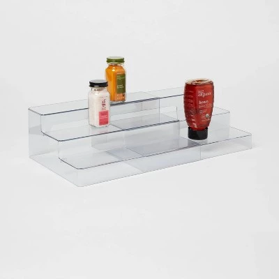 Plastic 3-Tier Expandable Shelf Clear - Brightroom™ 4 Plastic 3-Tier Expandable Shelf Clear - Brightroom™ - Image 2