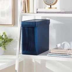 13"x6"x10" Plastic Hanging File Crate with Lid Shadow Blue - Brightroom™