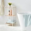 Short Wood Bath Storage Tower White Metal - Brightroom™ -Brightroom shop GUEST 25b7dc07 1499 43ca b584 bbfb4be81023