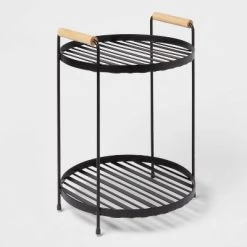 Round Vanity Organizer with Wood Handles - Brightroom™ Matte Black -Brightroom shop GUEST 29595118 98ba 4b78 8812 6ac78477e421