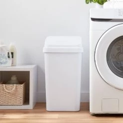 13gal Swing Top Waste Basket White - Brightroom™