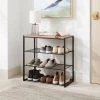 4 Tier Shoe Rack Black Metal with Natural Wood - Brightroom™ -Brightroom shop GUEST 3bdfbf84 9c6c 49cf 9810 7a0a400060fc
