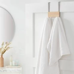 Small over the Door Hook with Wood 2 Hooks - Brightroom™ Brushed Nickel