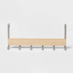 Large Over the Door Hook with Wood 6 Hooks - Brightroom™ Matte Black -Brightroom shop GUEST 427b723e 2d59 4066 b9a9 dd53d42e3056