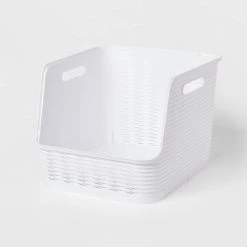 Wave Open Front Bin - Brightroom™ White -Brightroom shop GUEST 449363c1 bf6c 446b b92c 0a25c58368a2