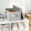 Fabric Shoe Bin with Lid Light Gray - Brightroom™ -Brightroom shop GUEST 473b64ee 3c02 4df6 b83c c3eb966b4a33