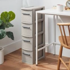 4 Drawer Skinny Tower Dark Gray - Brightroom™