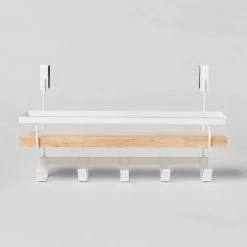 Shelf Rack with 5 Hooks - Brightroom™ Brushed Nickel -Brightroom shop GUEST 6b729c80 c098 4478 bcff e9f20f40cb58
