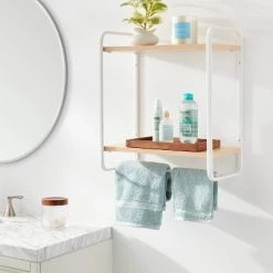 Brightroom shop 12 Wood Wall Shelf White Metal - Brightroom™