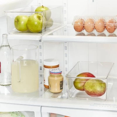 7"x 14.5"x 4" Medium Fridge & Pantry Bin Clear - Brightroom™ 3 7"x 14.5"x 4" Medium Fridge & Pantry Bin Clear - Brightroom™