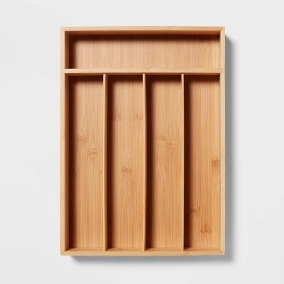 Bamboo 5 Compartment Flatware Drawer Organizer Brown - Brightroom™ 4 Bamboo 5 Compartment Flatware Drawer Organizer Brown - Brightroom™ - Image 2
