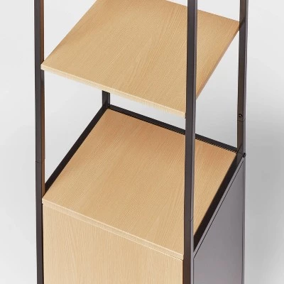 Linen Wood Storage Cabinet Black Metal - Brightroom™ 4 Linen Wood Storage Cabinet Black Metal - Brightroom™ - Image 2