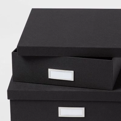 Canvas Desk Storage Box Set of 2 - Brightroom™ Gray 4 Canvas Desk Storage Box Set of 2 - Brightroom™ Gray - Image 2