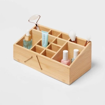 10" x 5" x 4" 12 Compartment Bamboo Countertop Organizer - Brightroom™ 5 10" x 5" x 4" 12 Compartment Bamboo Countertop Organizer - Brightroom™ - Image 3