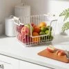 Metal Stackable Wire Pantry Basket with Rubber Wood Handle White - Brightroom™ -Brightroom shop GUEST ab7b5154 63da 4fca b9a7 2a6b70b69858
