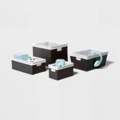 16" x 9" x 6" Lined Woven Media Bin Black - Brightroom™ -Brightroom shop GUEST ac4ff65f f7b2 48fa aa42 7459f63d7c52