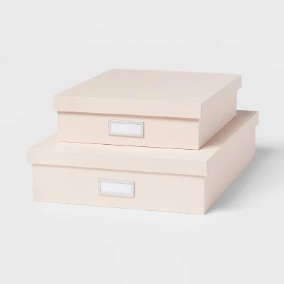 Canvas Desk Storage Box Set of 2 - Brightroom™ Gray 6 Canvas Desk Storage Box Set of 2 - Brightroom™ Gray - Image 4