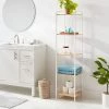 Tall Wood Bath Storage Tower White Metal - Brightroom™
