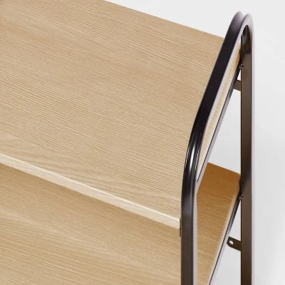 Wood Wall Shelf Black Metal - Brightroom™ 4 Wood Wall Shelf Black Metal - Brightroom™ - Image 2