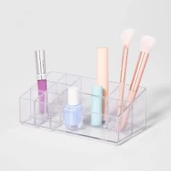 Bathroom Plastic 9 Slot Mixed Cosmetic Organizer Clear - Brightroom™ -Brightroom shop GUEST c86e60e2 e1c8 4070 8398 113e68427840