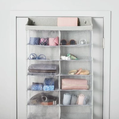 Over The Door 26 Shelf Mesh Shoe Organizer Light Gray - Brightroom™ 4 Over The Door 26 Shelf Mesh Shoe Organizer Light Gray - Brightroom™ - Image 2