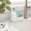 Plastic Soap Pump with Silicone Holder with Caddy & Tray White - Brightroom™