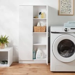 Wall Mounted Shallow Storage Cabinet White - Brightroom™