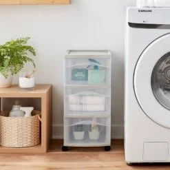 3 Drawer Medium Cart Tower Gray - Brightroom™