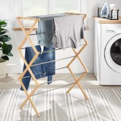 Rubber Wood and Stainless Steel Drying Rack - Brightroom™