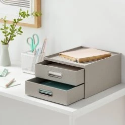 Canvas Desk Drawer Organizer - Brightroom™ Gray