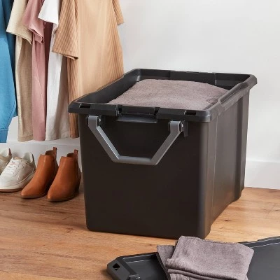 32gal XL Wheeled Latching Storage Tote Black - Brightroom™ 3 32gal XL Wheeled Latching Storage Tote Black - Brightroom™